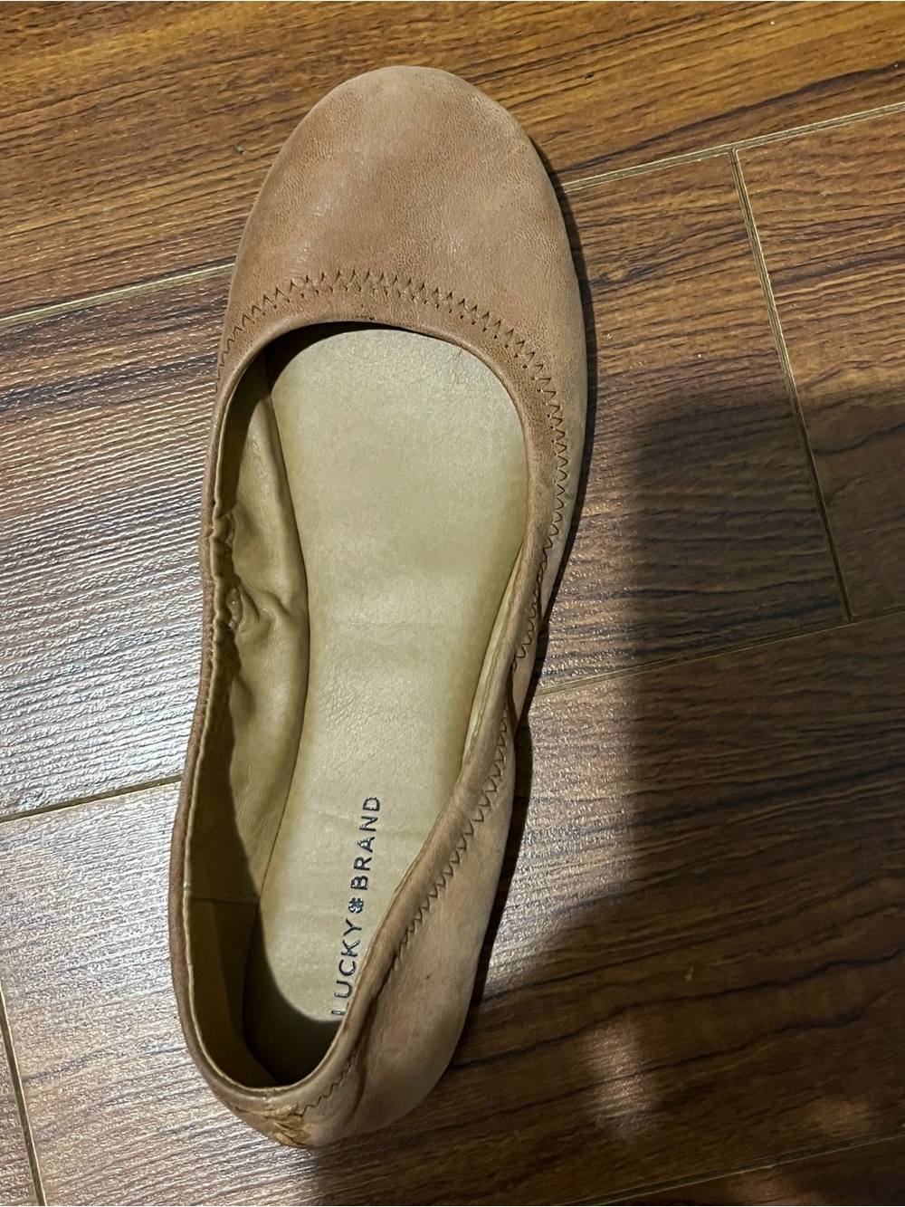 Lucky Brand Emmie Tan Leather Ballet Flats [8]